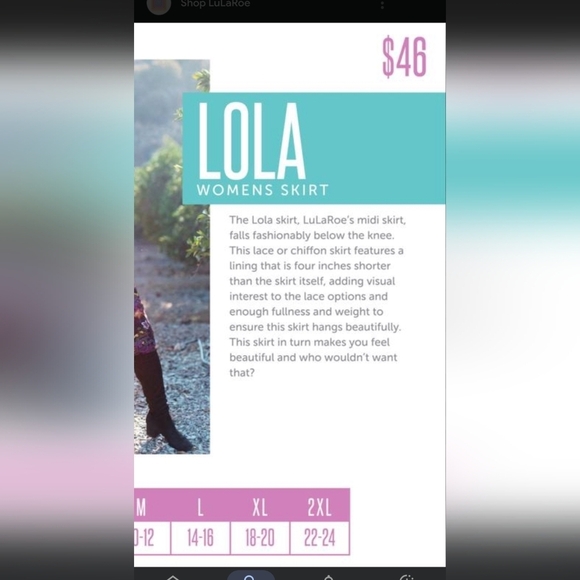 NWT LuLaRoe Lola Skirt Size XL - Picture 10 of 10